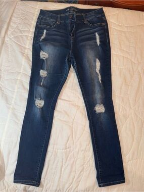 Vanity Distressed Skinny Jeans - Dark Blue Wash